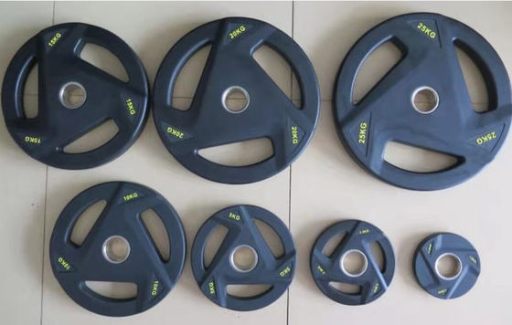 모든 상업 클럽용 바벨 무게판 소음 적 고무 코팅 버전 단위 무게 2.5lb 20kgs 내구성 체육관 장비